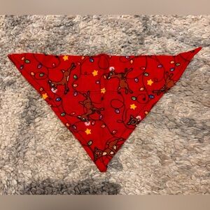 Pet Christmas Collar scarf Red with Rudolph